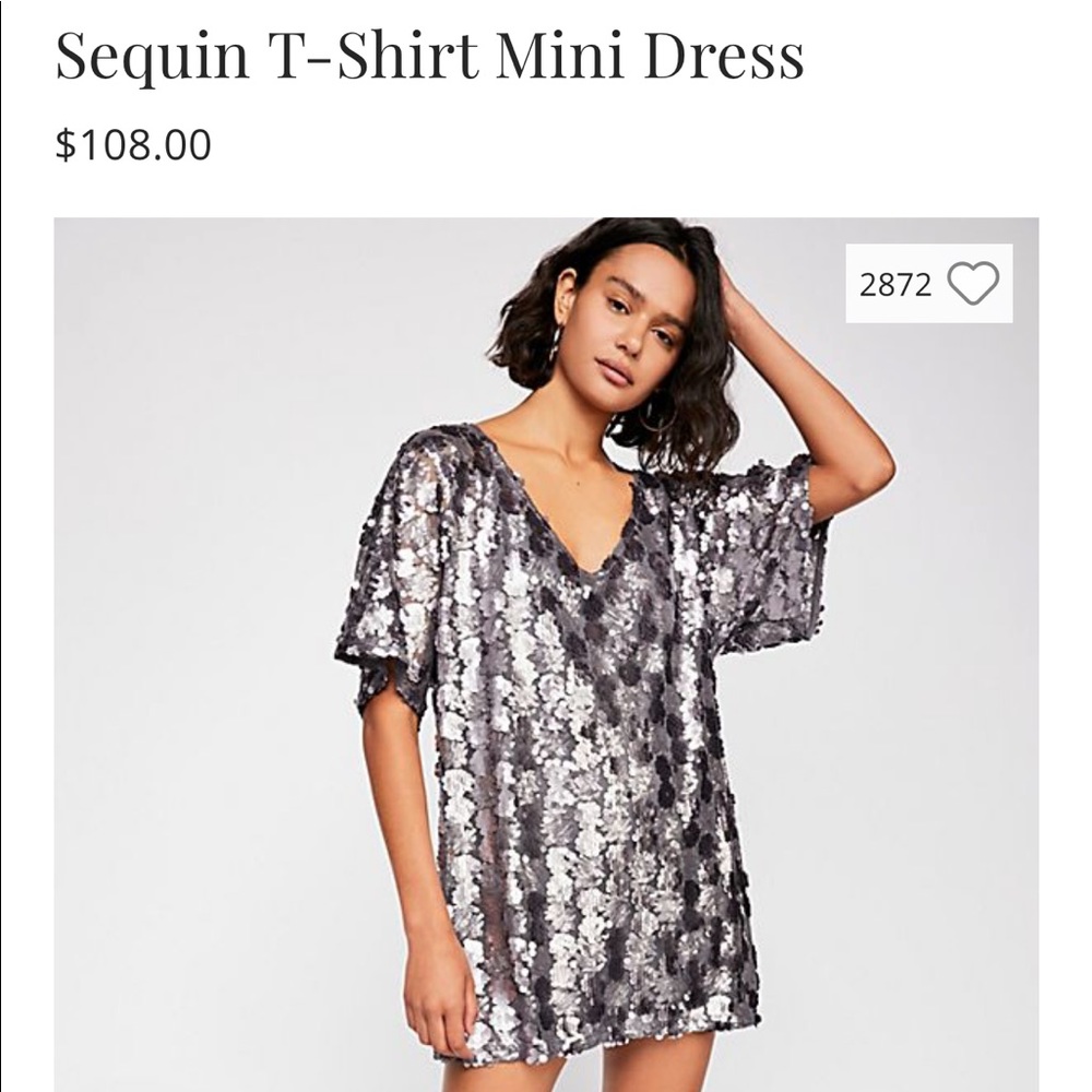 Free People Sequin T-Shirt Dress